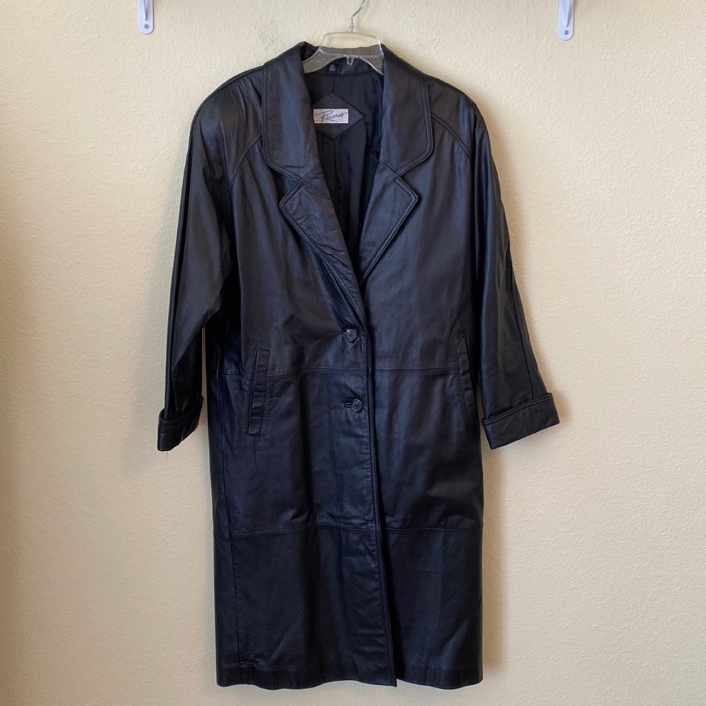 Ricardo Leather Trench Coat Petite